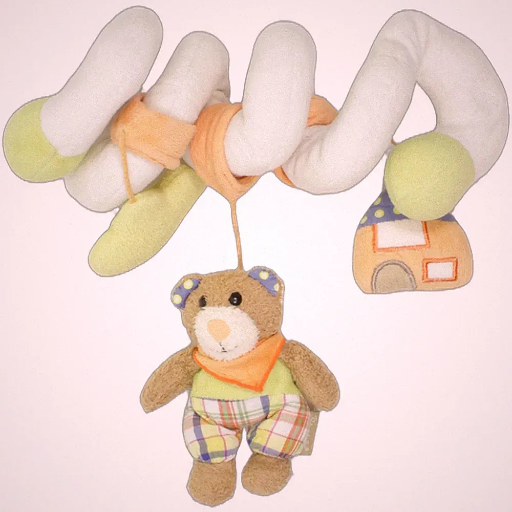 Sterntaler Kinderwagenkette Teddybär 30 cm Weiß Braun Grün Baby