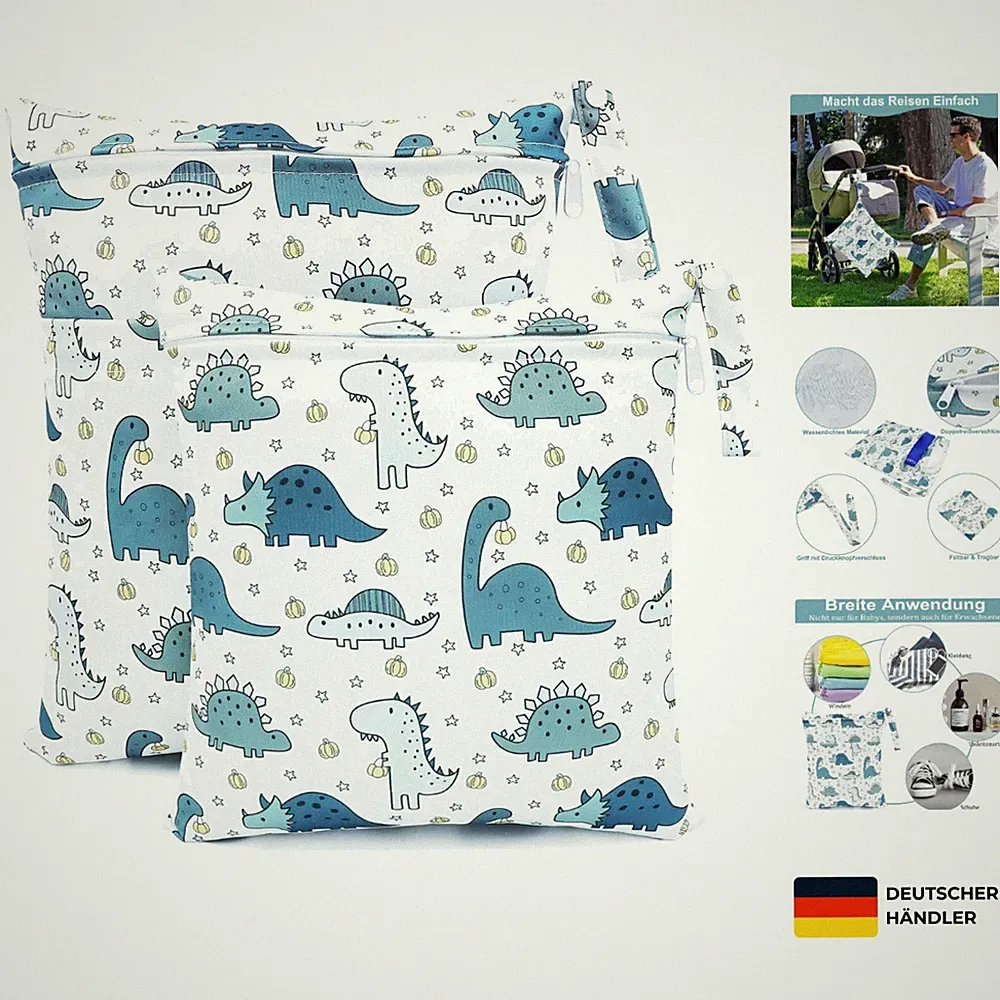 Stoffwindel Wetbag 2er Set Kinderwagen Organizer, Wiederverwendbar
