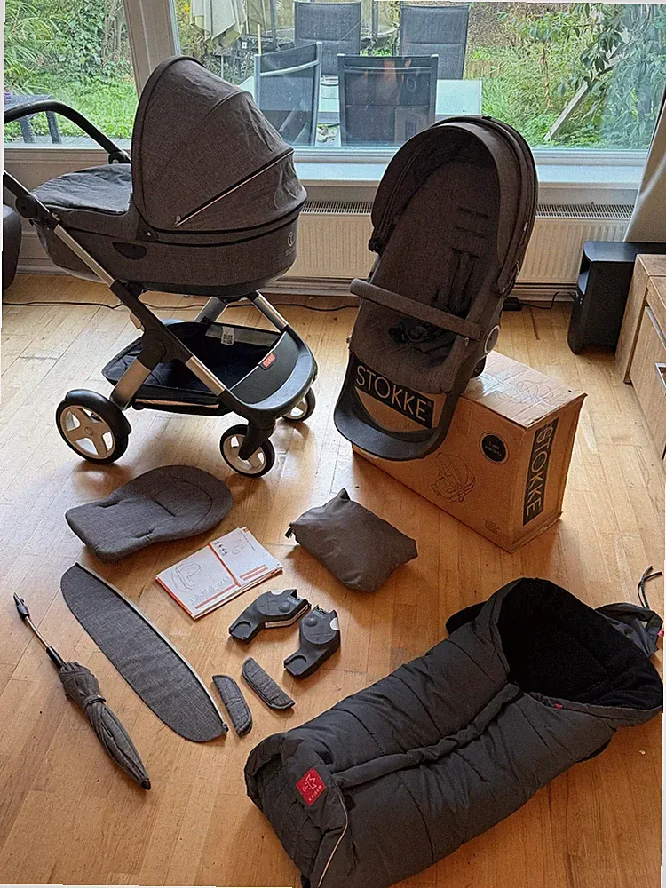Stokke Trailz + Stroller Carry Cot + Seat Kinderwagen Buggy Komplett-Set