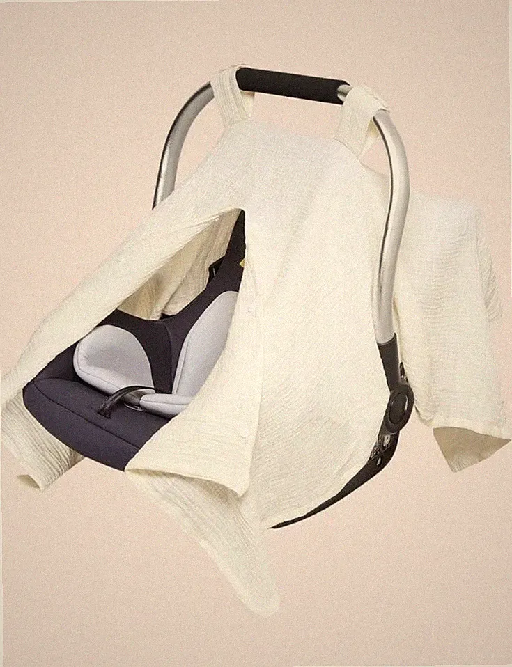 Summer Essential: 1 Stück unifarbener Kinderwagen Sonnenschutz, atmungsaktiv, mit Druckknopf