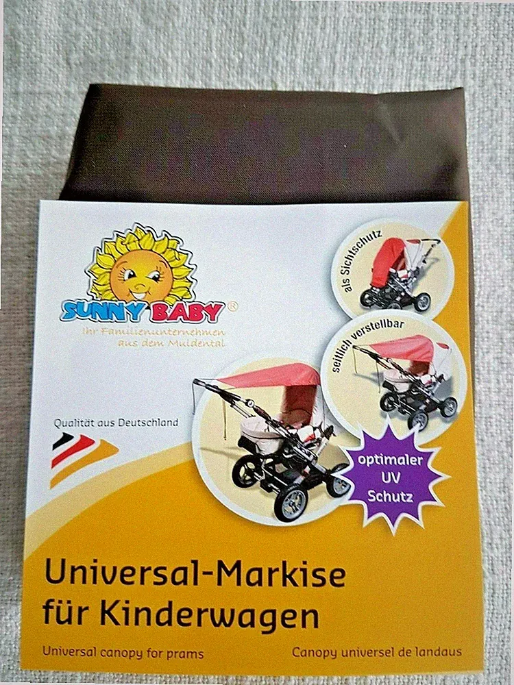 Sunny-Baby Sonnensegel, UV-Schutz, Kinderwagen- u. Sportkarre, mokka, Neu