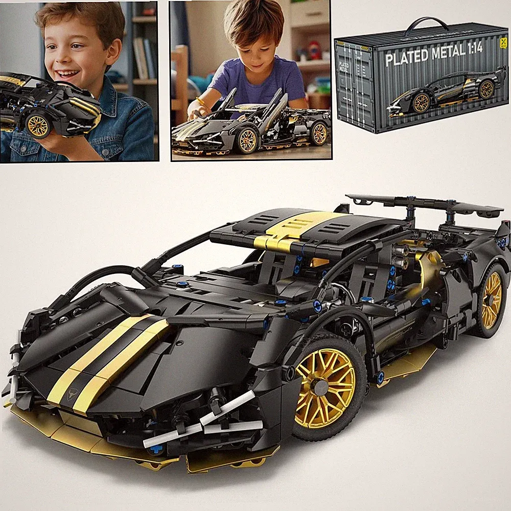 Technik Sportwagen Bausteine Spielzeug,Auto Bausteinmodell,Rennwagen für Kinder