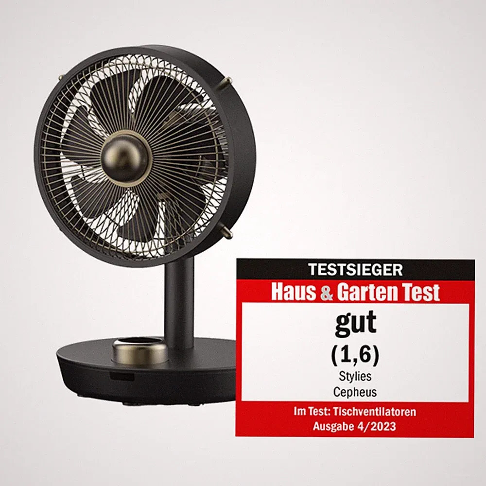 Testsieger (Note 1,6) Stylies CEPHEUS Tischventilator