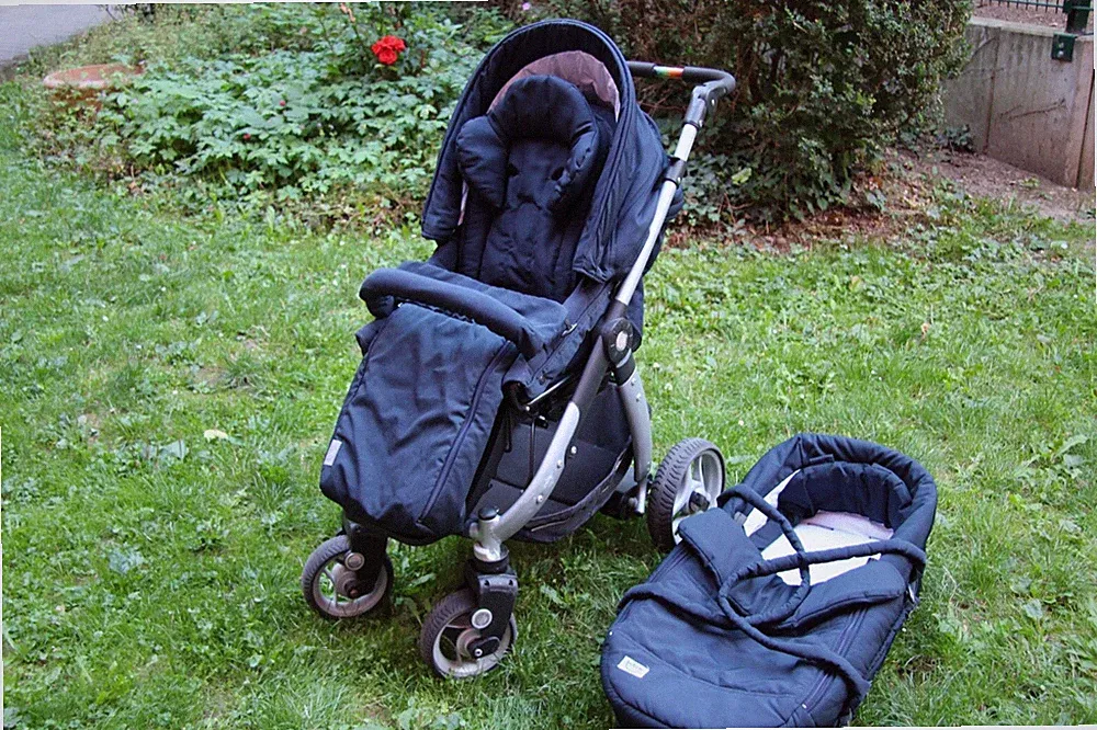 Teutonia Cosmo Kombi-Kinderwagen 2 in 1 mit viel Zubehör, super Zustand
