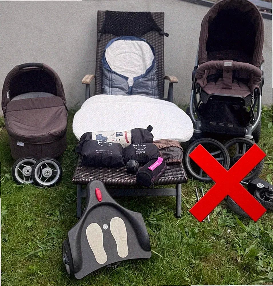 Teutonia Cosmo, Kombi-Kinderwagen, Buggy, Babywanne, inkl. Zubehör