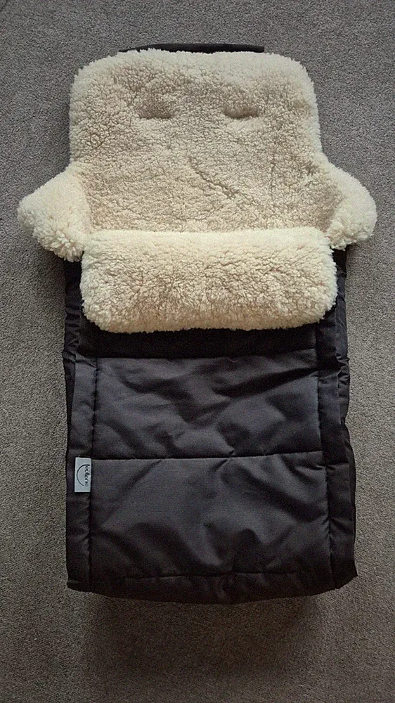 Teutonia Fußsack Lammfell braun warm Buggy Kinderwagen