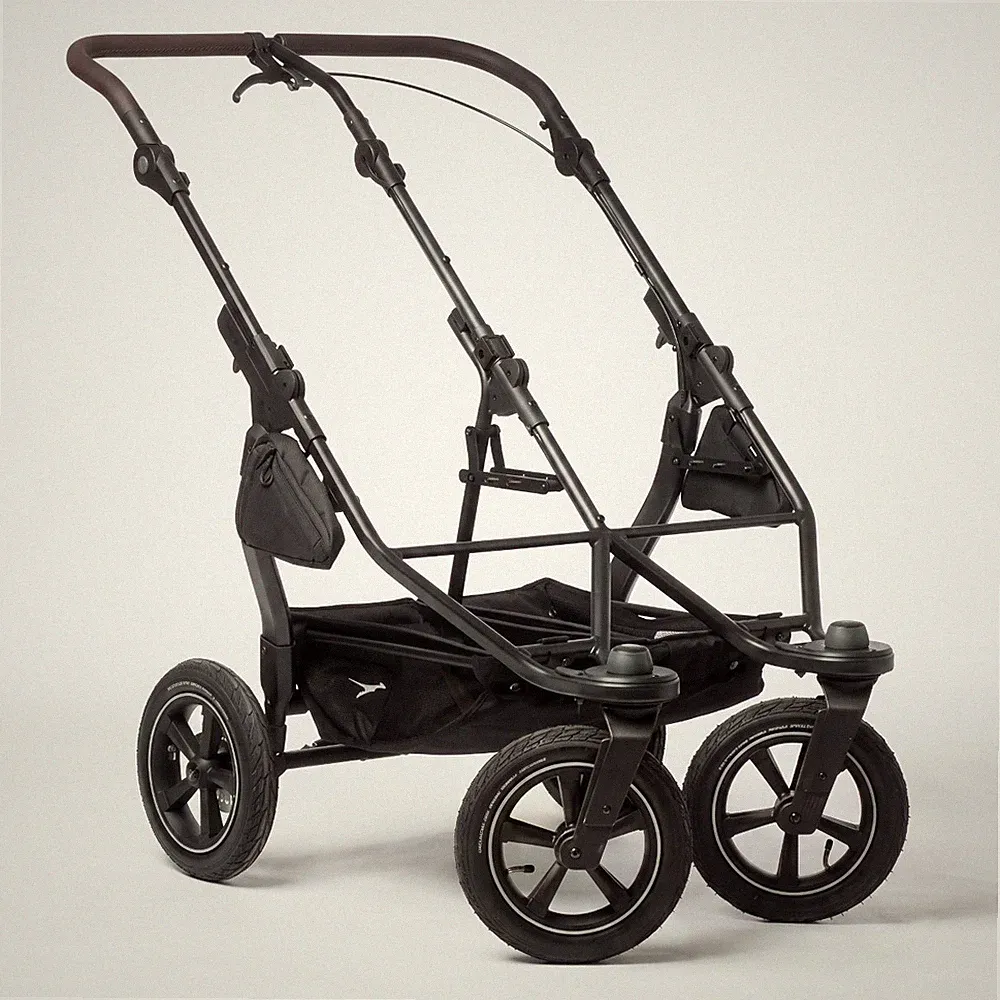 TFK Duo2 Kinderwagen-Gestell Schwalbe-Luftreifen Schwarz Geschwisterwagen