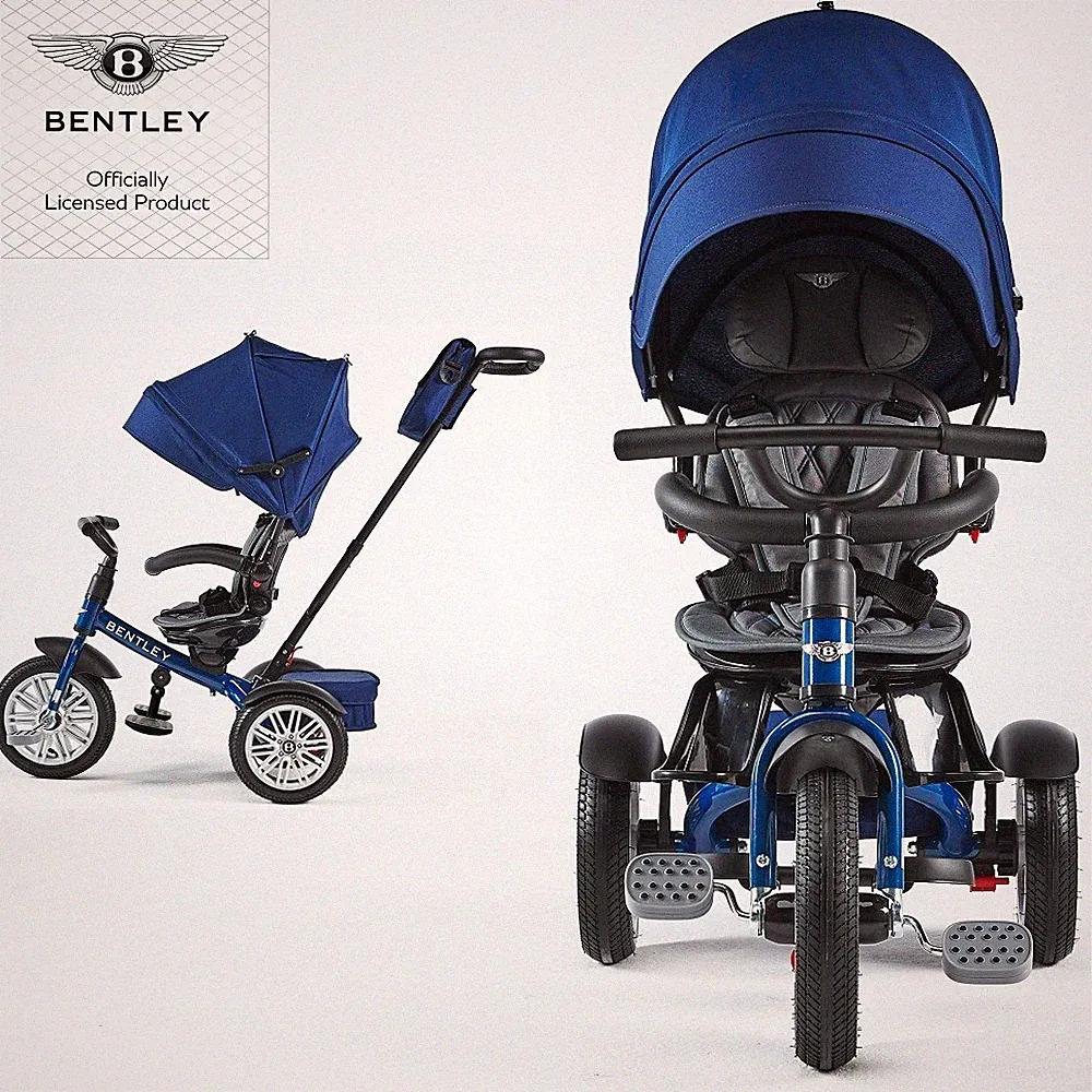 THE BENTLEY STROLLER TRIKE ROYAL BLUE Kinderwagen Tricycle 3Wheel Rotating Seat