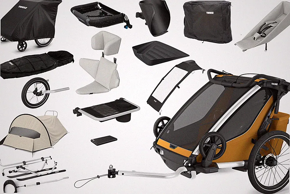 Thule Chariot Sport 2er Double Multisport Fahrradanhänger Anhänger Natural Go...
