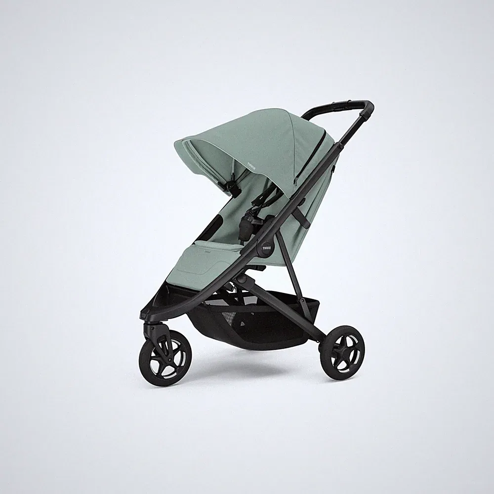 Thule Spring 2 Kinderwagen Buggy Sportwagen klappbar green on black