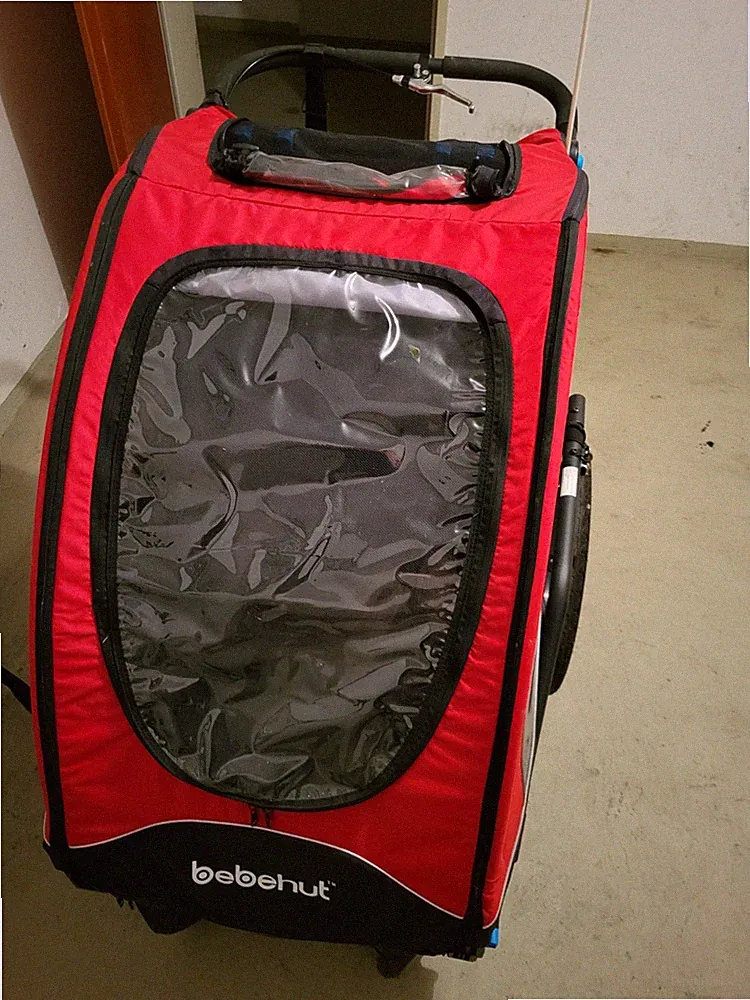 Tiggo Fahrradanhänger für 2 Kinder, rot, mit Joggerrad - !!! Nur Abholung !!!