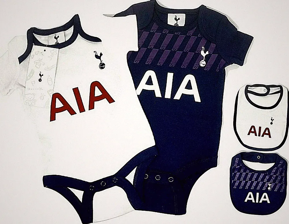 TOTTENHAM HOTSPUR FC SPOREN BABYS BODY KINDERWAGENANZUG BABY MITWACHSENDE WESTEN 2er Pack