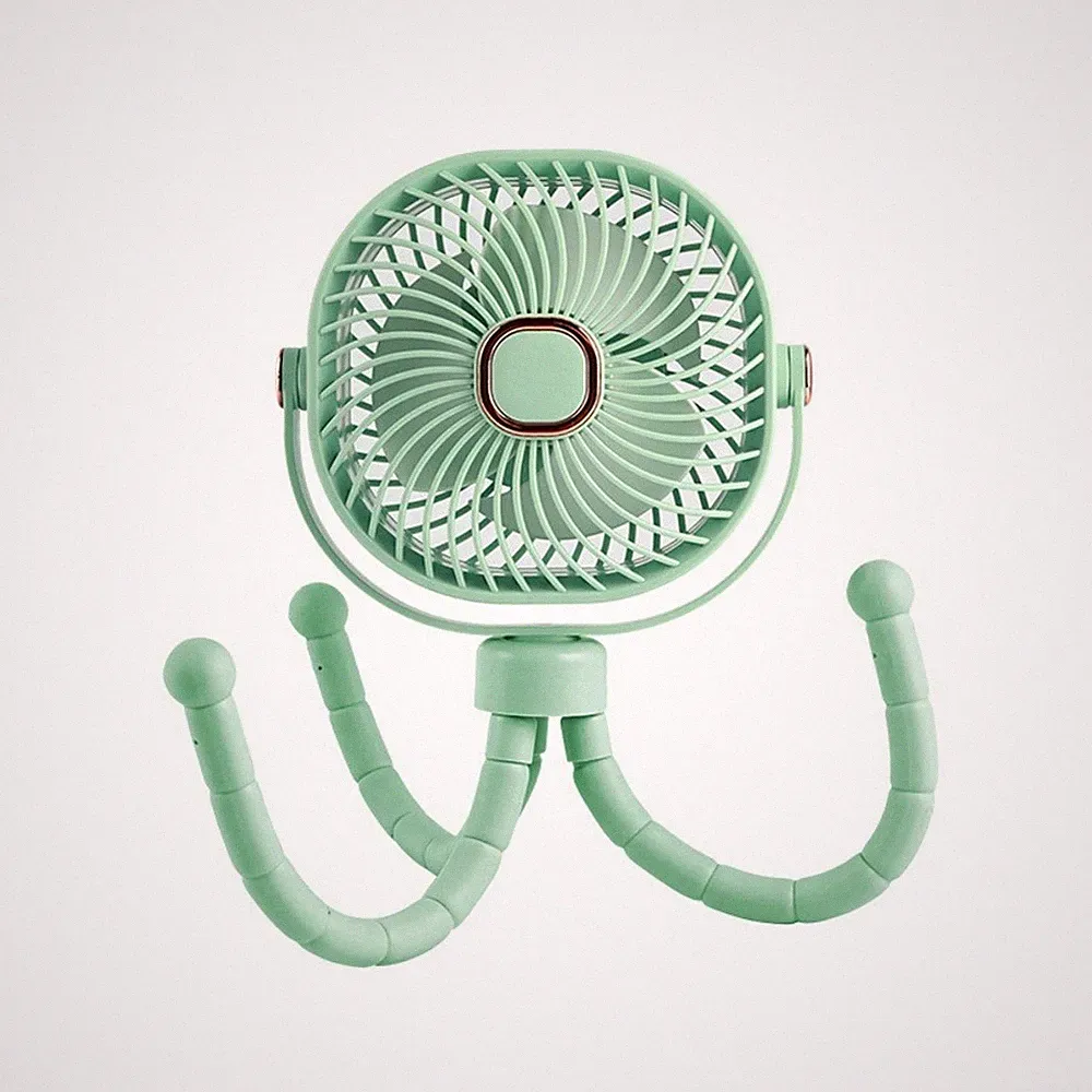 Tragbarer Kinderwagen-Ventilator 8000mAh, 360° Drehbar Mit LED-Licht
