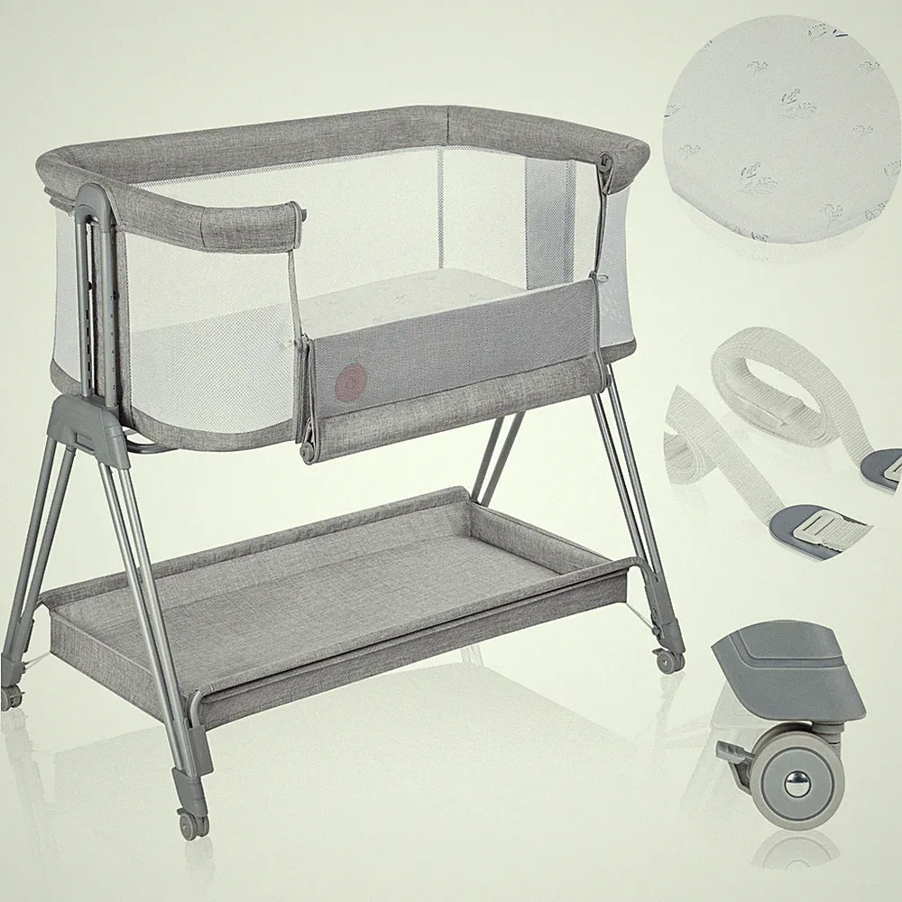 tragbares Beistellbett Reisebett für Neugeborene bis 9 kg Räder mit...