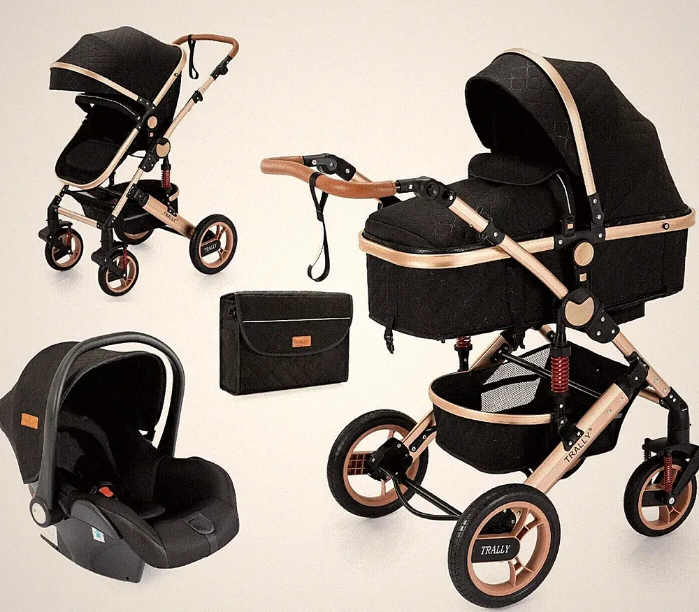 Trally® 3 in 1 Kombi Kinderwagen Komplettset Buggy Reisebuggy Autositz Alu 800