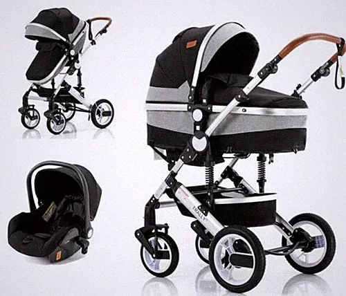 Trally® 3in1 Kinderwagen Komplettset Reisebuggy & Autositz Kombikinderwagen T1