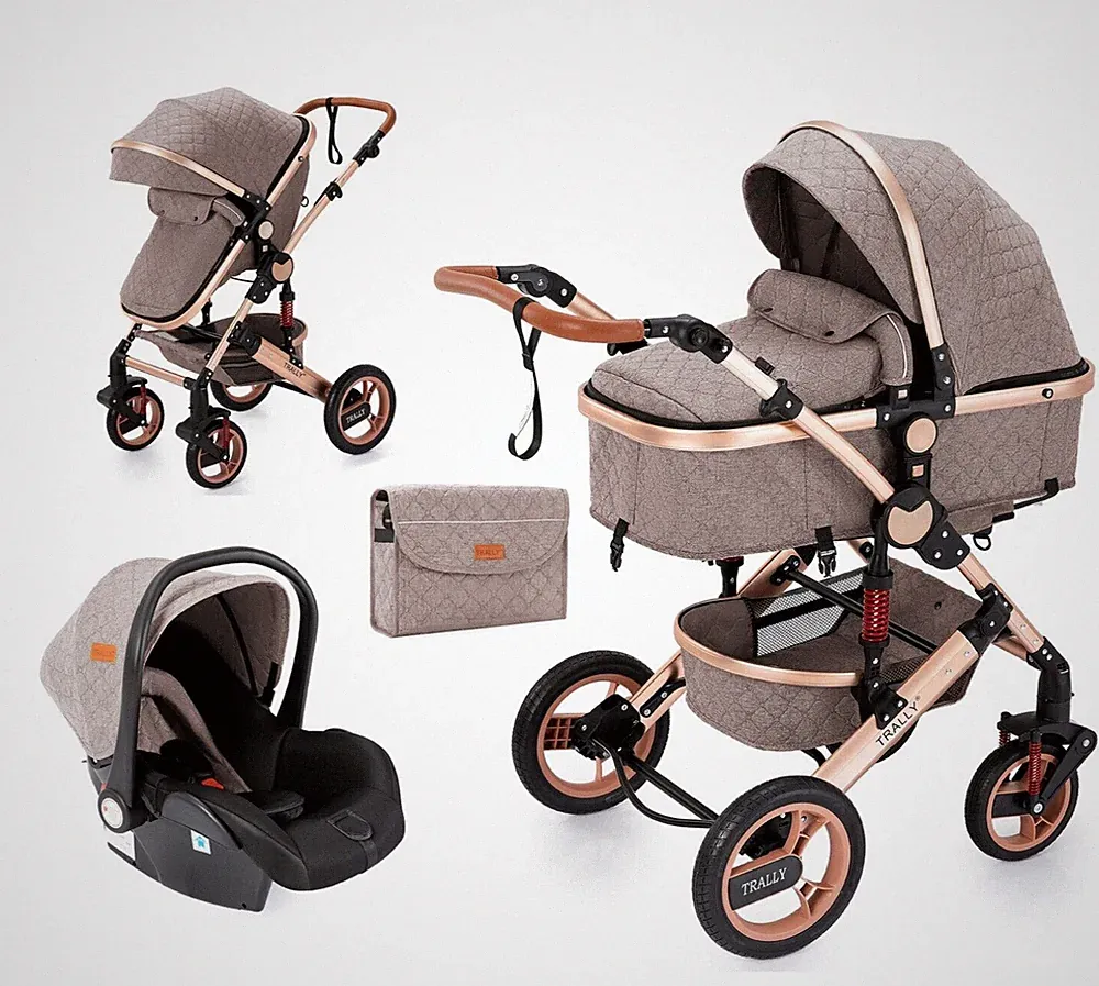 Trally® Kinderwagen 3in1 Komplettset Reisebuggy & Autositz Alu Faltbar NEU 100