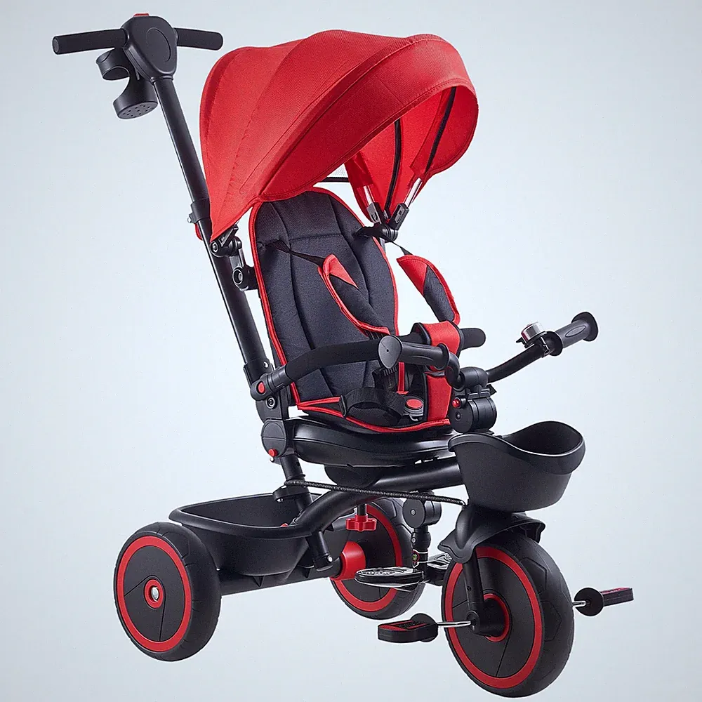 Uimoso Dreirad Kinderdreirad mit Schubstange Kinderwagen Fahrrad für 1-5 Jahren