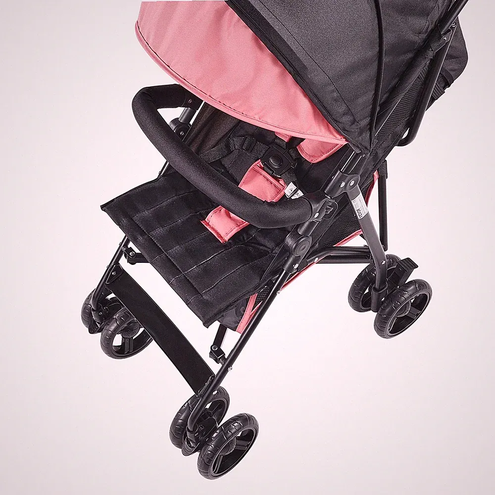 Uimoso Kinderwagen Kinderbuggy Reisebuggy verstellbare Rückenlehne Schwarz/Rosa