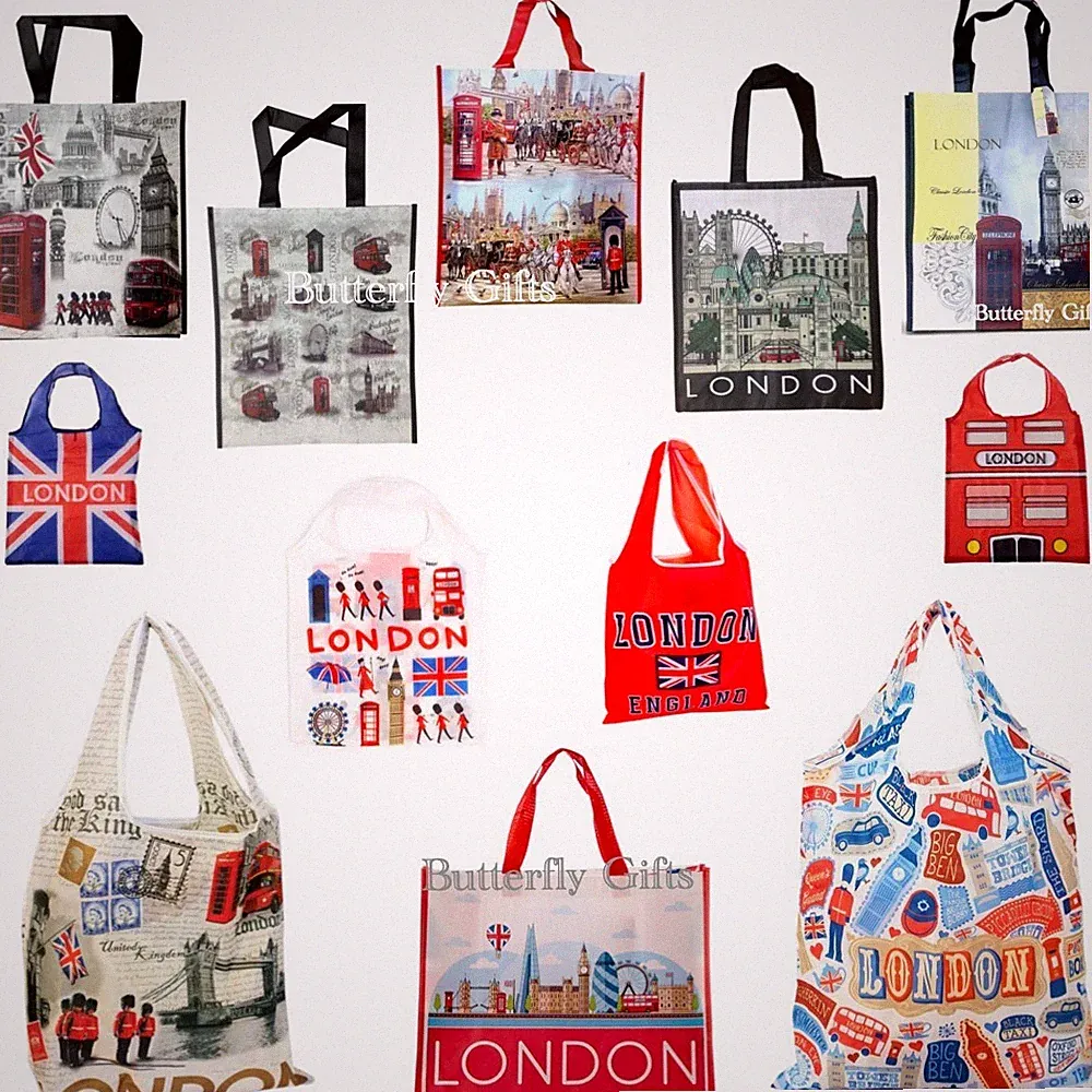Union Jack Einkaufstasche London Eye Eco Bag faltbar Tragetaschen Souvenir Geschenktüten