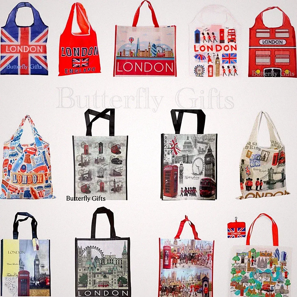 Union Jack Einkaufstasche London Eye faltbar Öko Beuteltasche UK Souvenir Geschenkset Taschen