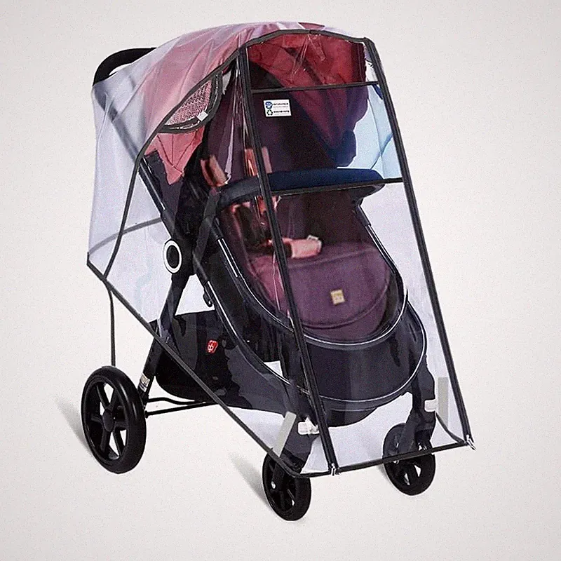 Universal Kinderwagen Regenschutz Transparent Wasserdicht Reißverschluss Kinderwagen Baby