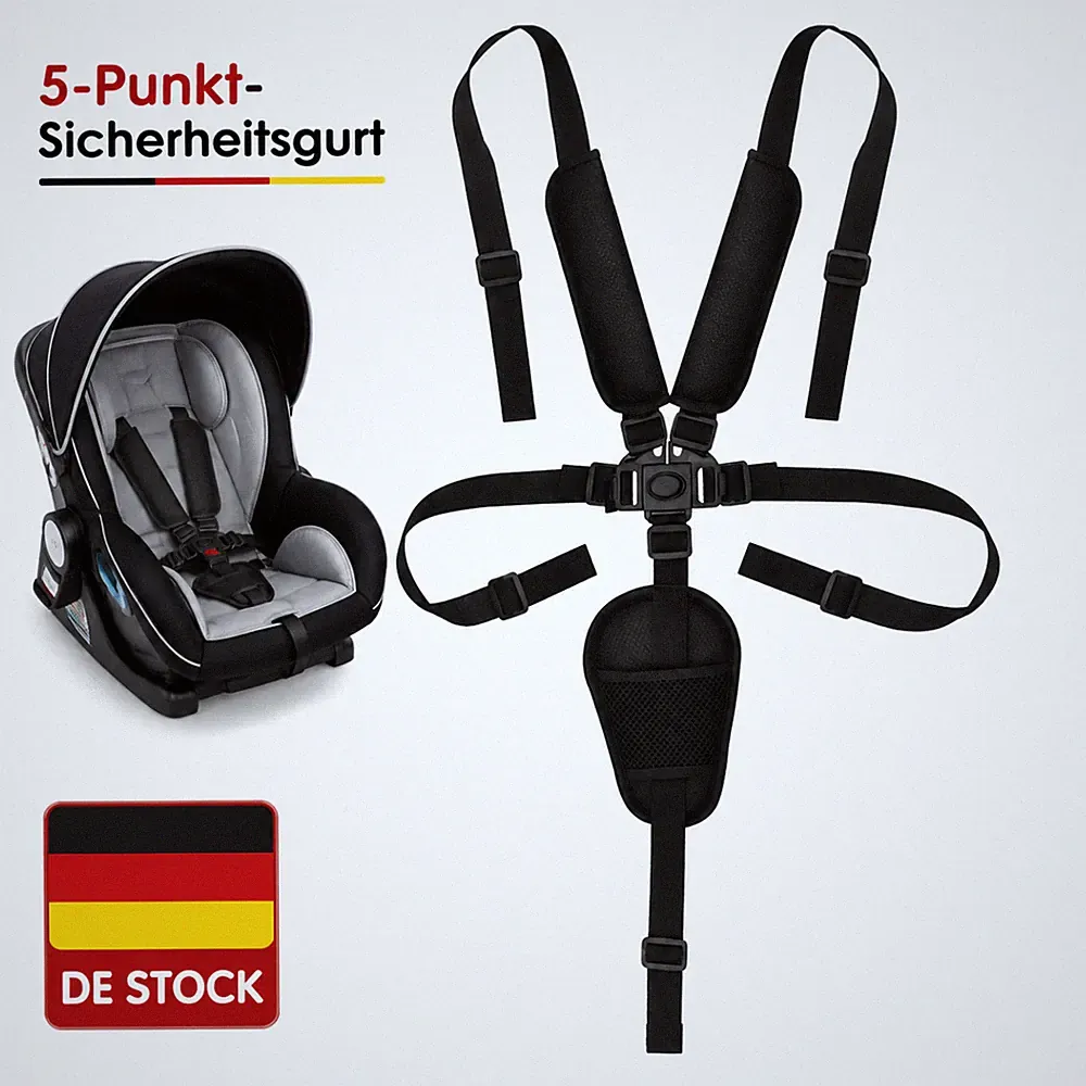 Universelle 5-Punkt Sicherheitsgurt verstellbar für Kinderwagen Autositze mit