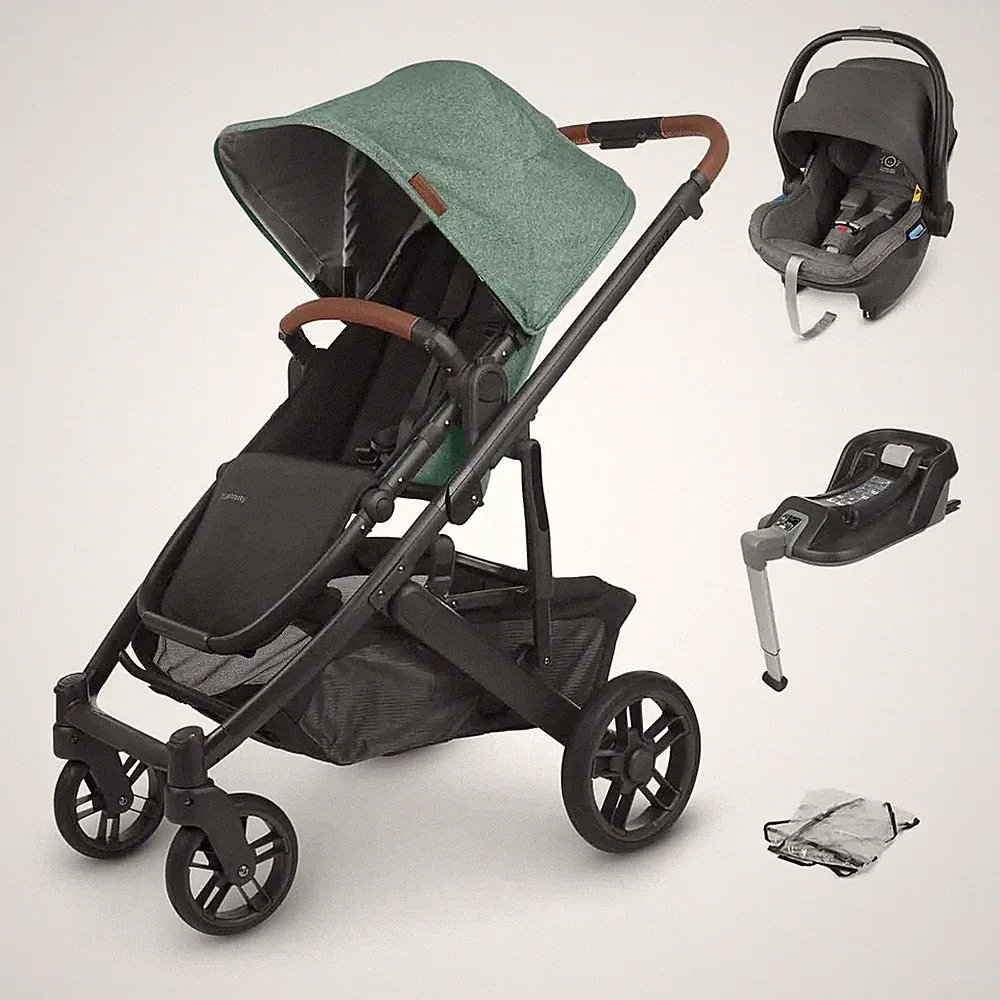 UPPAbaby Cruz V2 Reisesystem-Kinderwagen Kinderwagen Autositz Basis Gwen Green