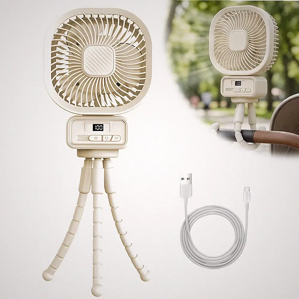 USB Fan Mini Tisch Lüfter Kinderwagen Ventilator Clip Tischventilator mit Akku