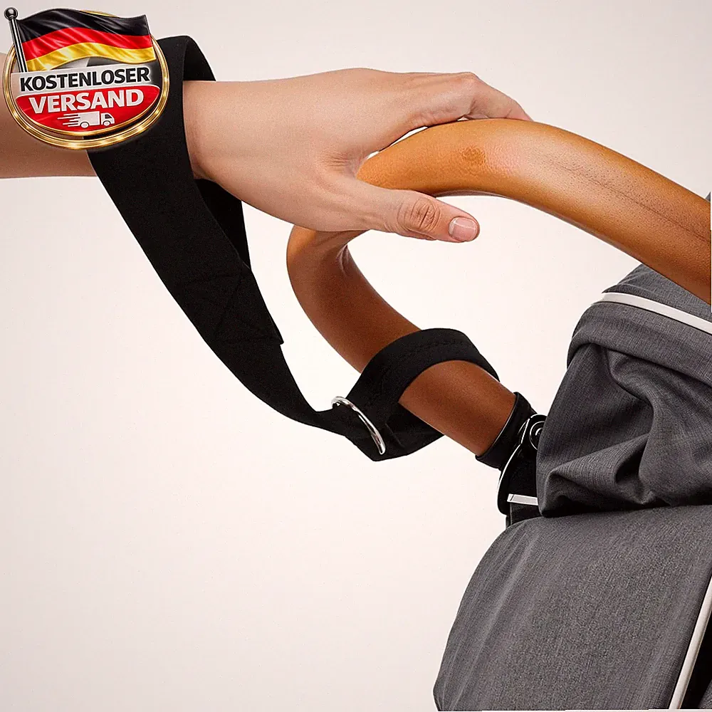 Verstellbare Handschlaufe für Kinderwagen und Rollstuhl Sicherheitsgurt schwarz