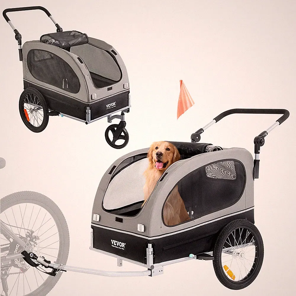 VEVOR Hundeanhänger 2in1 Fahrradanhänger Hundebuggy Jogger Anhänger faltbar 40kg