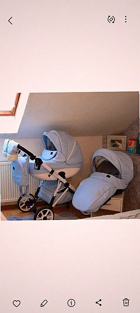 VIVA Kombikinderwagen Einsitzer mit Babywanne+Babsyschale Hellblau/Weiß