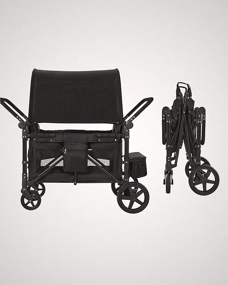 Wagon Kinderwagen für 4 Kinder Push Pull Faltbare Kinderwagen 330LBS Belastung