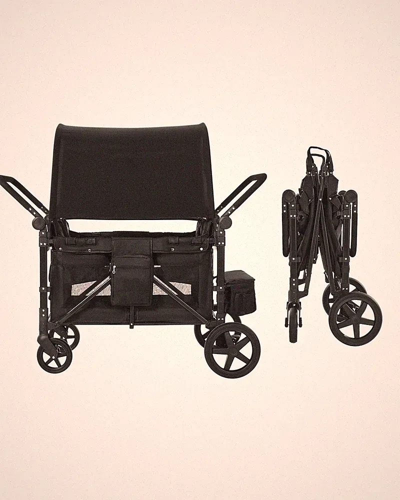 Wagon Kinderwagen für 4 Kinder Push Pull Faltbare Kinderwagen 330LBS Belastung