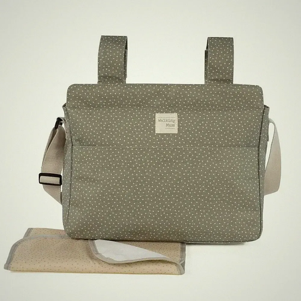 Walking Mum Wickeltasche Kinderwagentasche Polka Dot Poppy grün - Wie neu