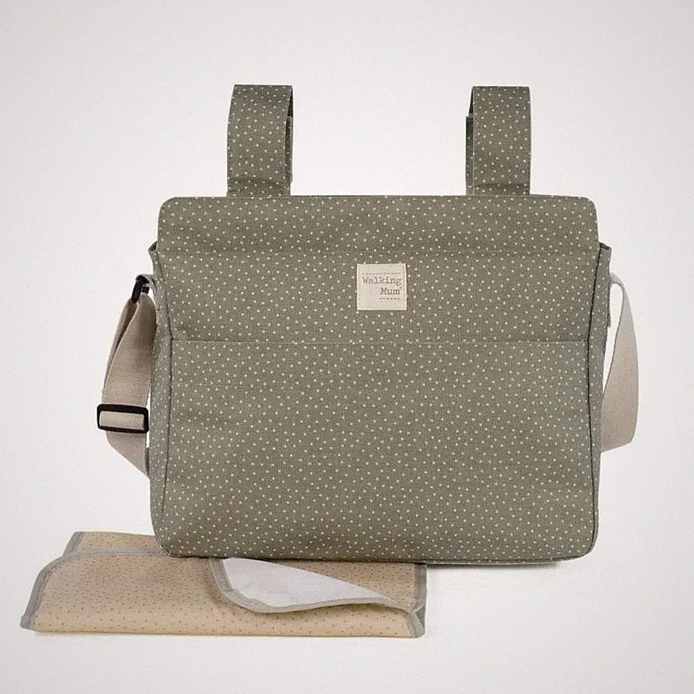 Walking Mum Wickeltasche Kinderwagentasche Polka Dot Poppy grün - Wie neu
