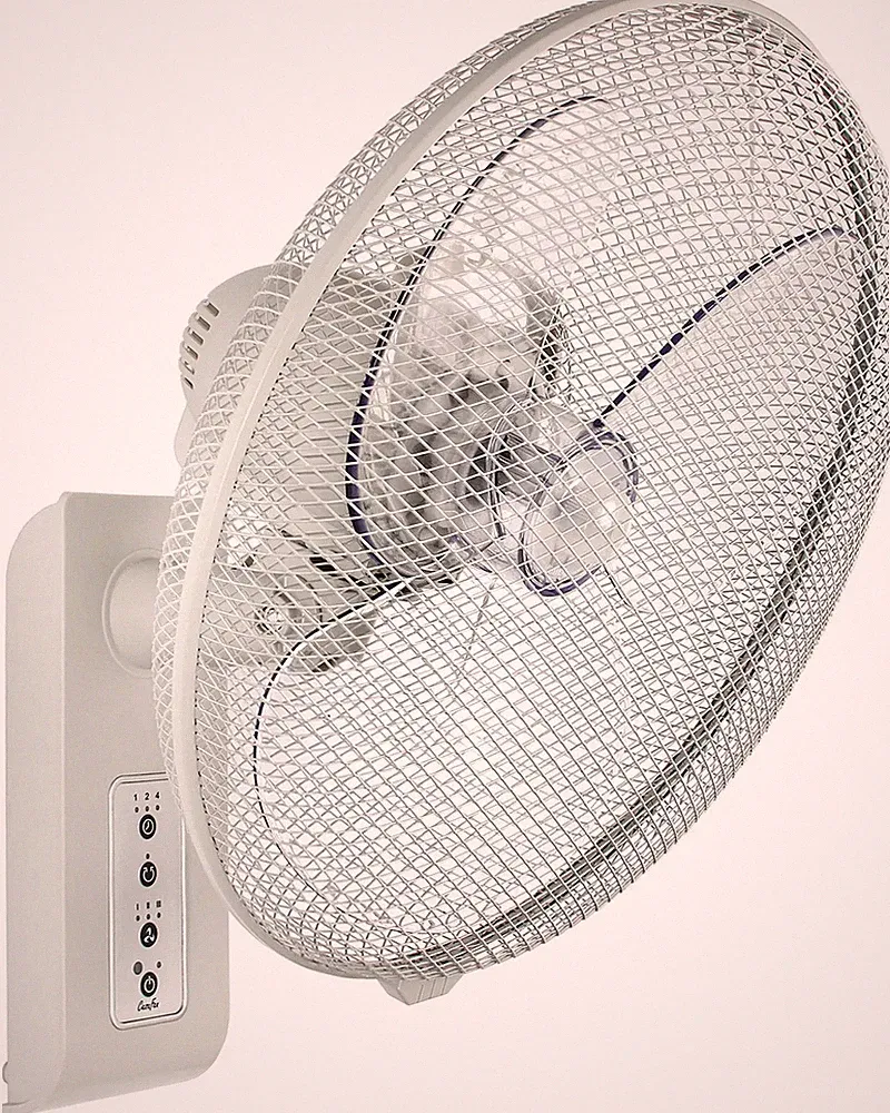 Wandventilator 400mm mit Fernbedienung Grau 3 Stufen Oszillation Kunststoff