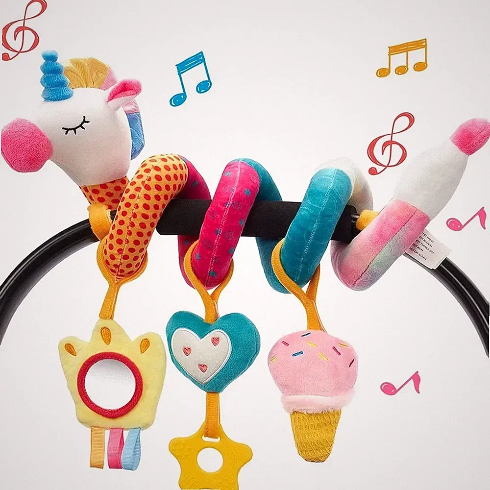 Weiche Spirale Baby Rassel Spielzeug - Krippe, Kinderwagen & Autositz Aktivität Neugeborenes Geschenk UK