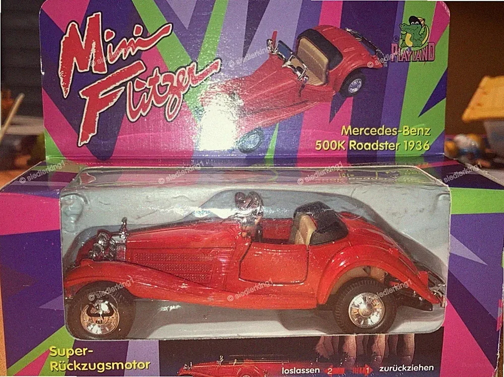 Welly Playland Mini Flitzer PKW Mercedes 500K Roadster 1936 Rot 90er NEU OVP RAR