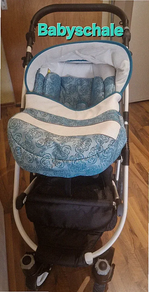 White Lux Kombikinderwagen/Sportwagen Einsitzer blau/weiß m. Babyschale+Buggy