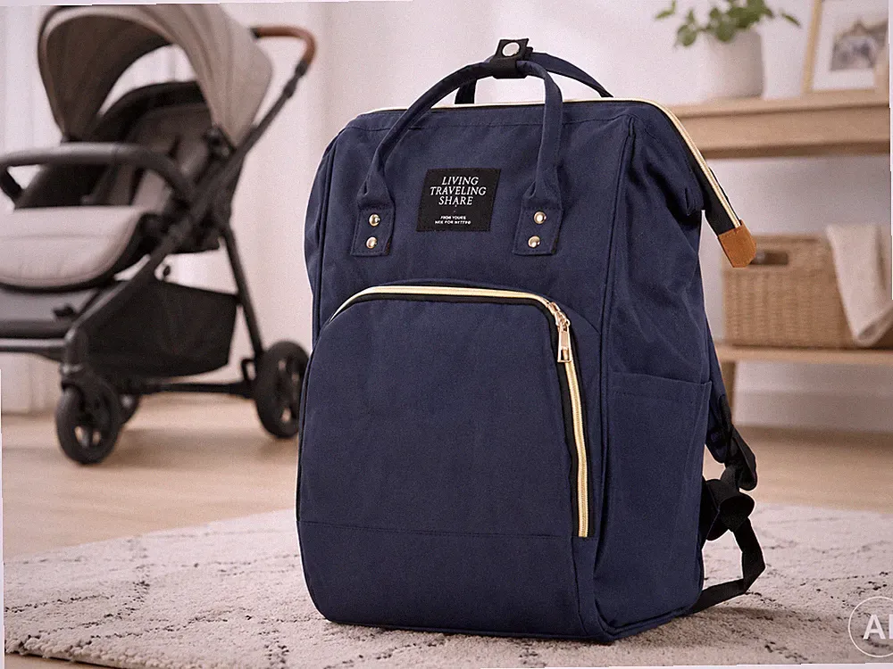 Wickelrucksack Kinderwagen Organizer 3in1 Dunkelblau 39 cm