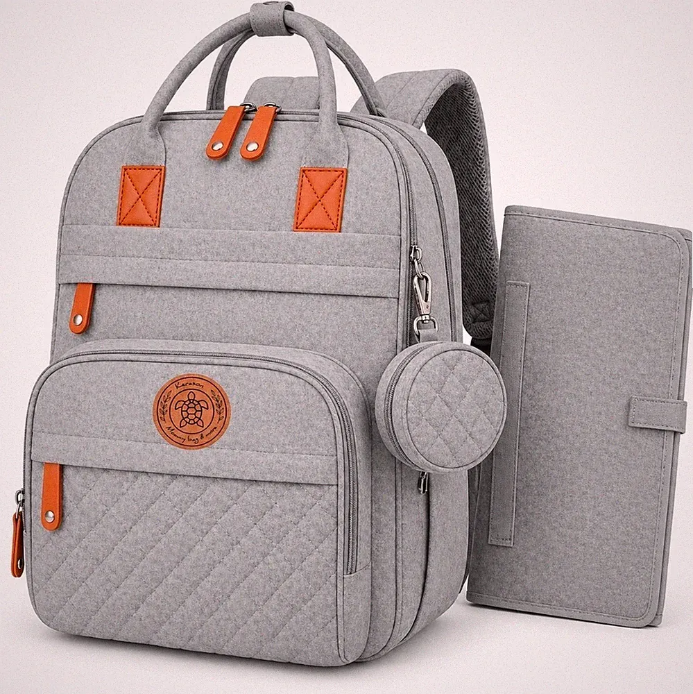 wickeltasche kinderwagen grau