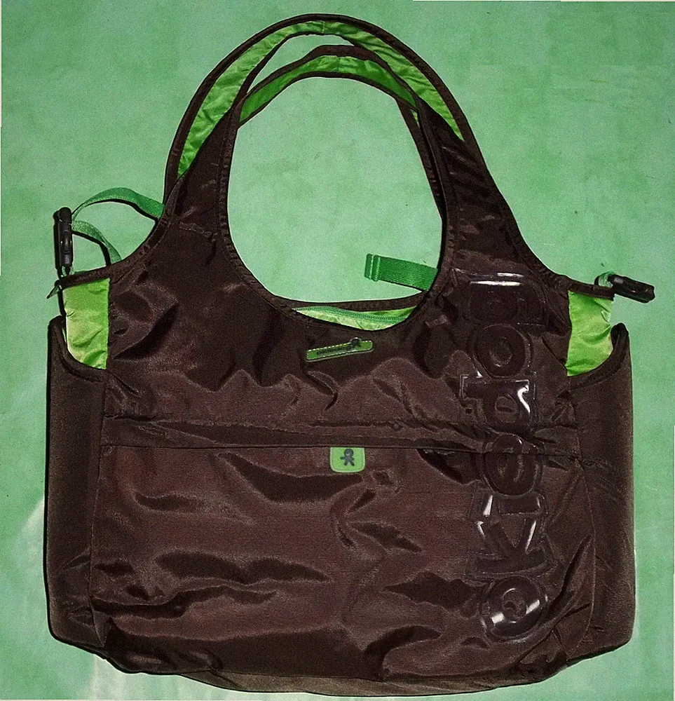 Wickeltasche / Kinderwagentasche / Babytasche 'OKIEDOG' --- dunkelbraun/grün