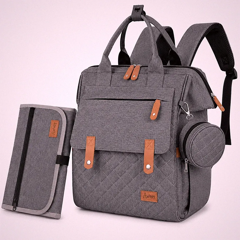 Wickeltasche Rucksack mit Winkelunterlage, Wickelrucksack Kinderwagentasche