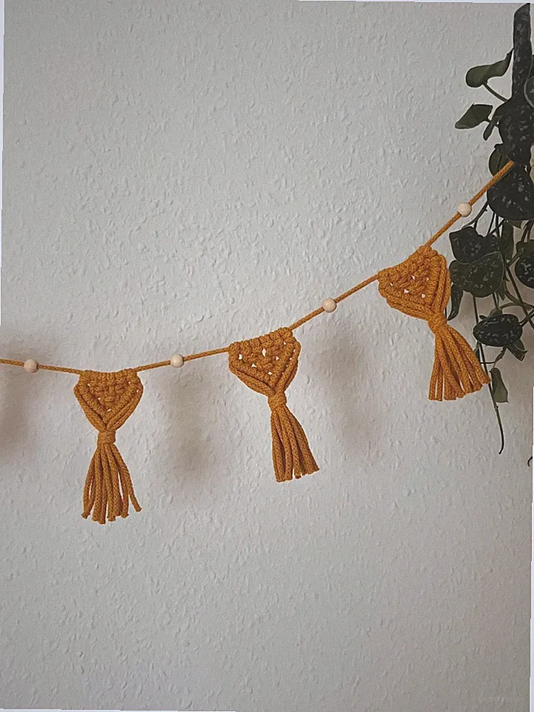 Wimpelkette Wimpel Girlande Makramee Boho Camper Van Wohnwagen Baby Kinderzimmer