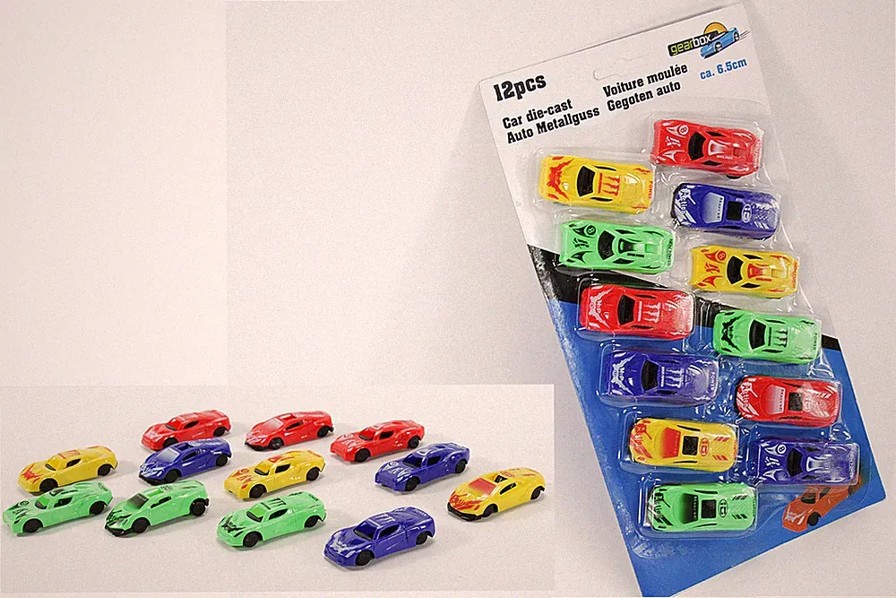 WOW 12 x Auto Spielzeug Kinder Fahrzeuge 6,5 cm Rennwagen Spielzeugauto