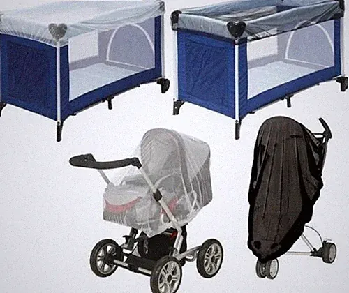 XL Kinderwagen Reisebett Moskito Schnake Insektenschutz Netz Mückenschutz Buggy