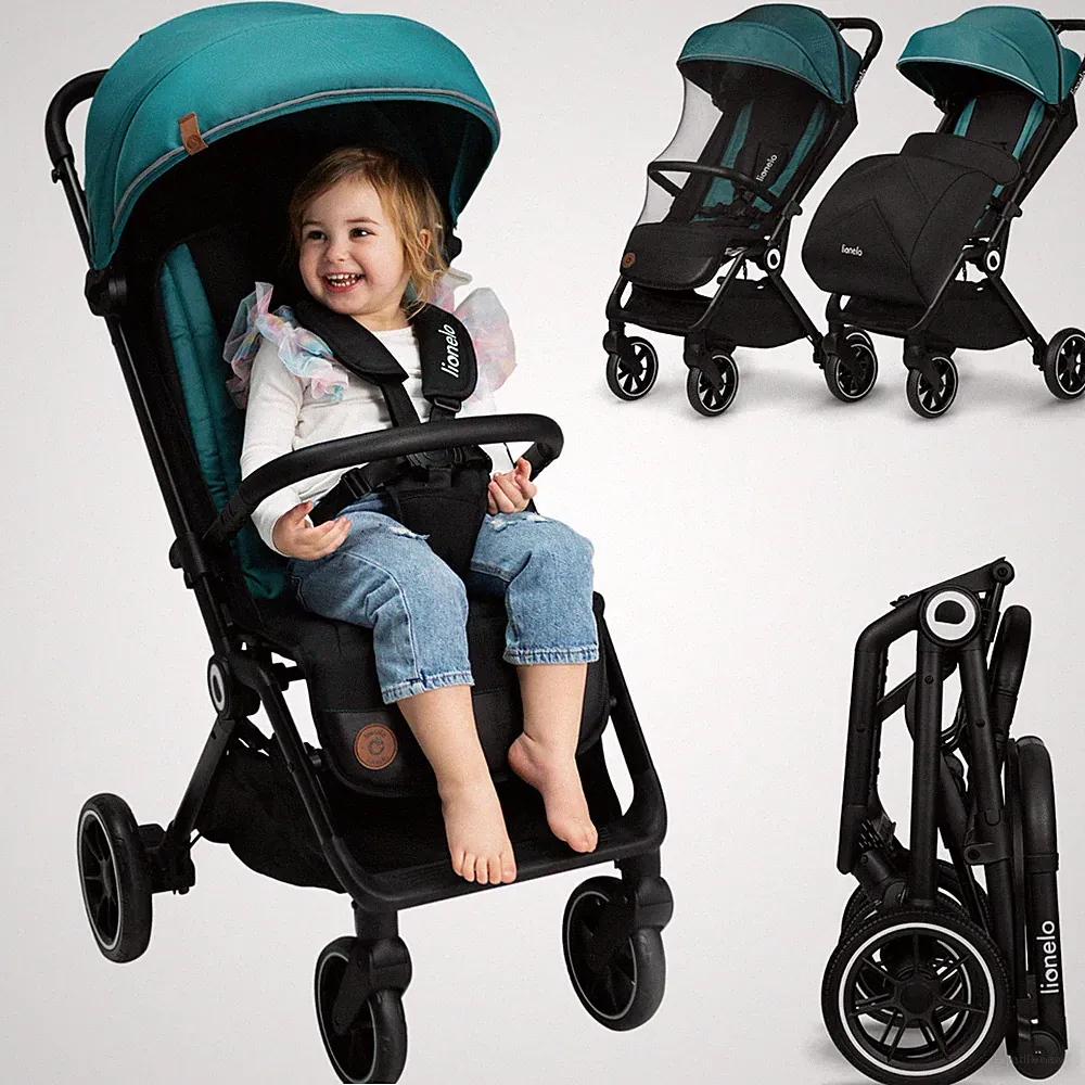Zusammenklappbarer Kinderwagen LIONELO Cloe | bis zu 22 kg | Schwenkräder