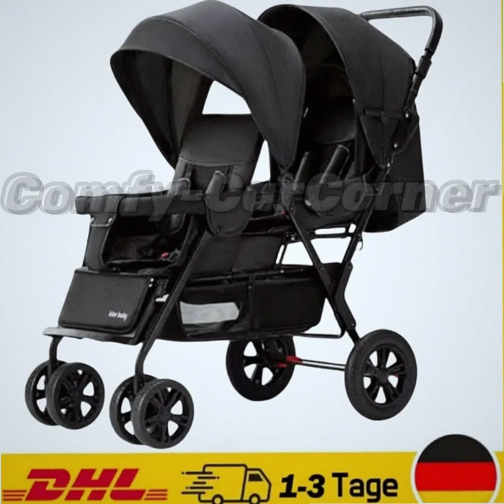 Schwarz Geschwisterwagen