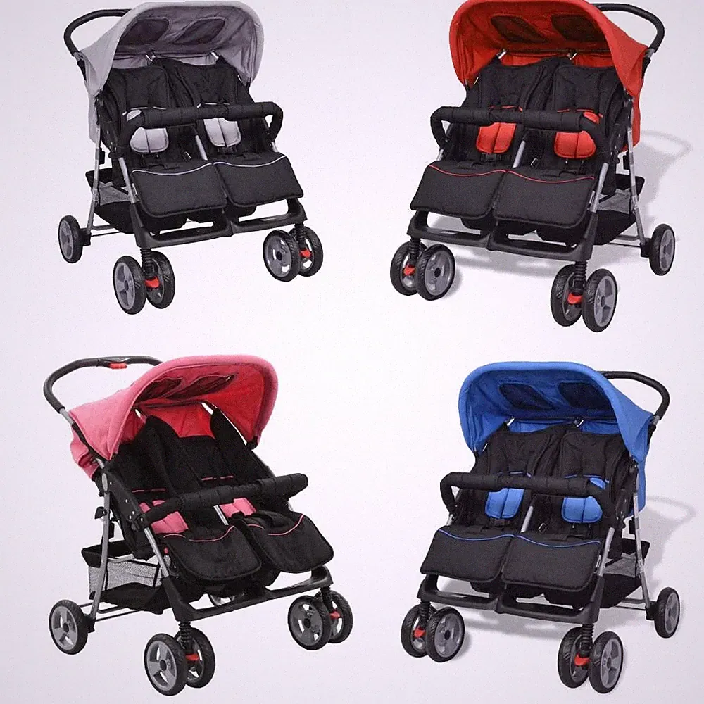 Zwillingskinderwagen Geschwisterwagen Kinderwagen Buggy Kinder Baby Stahl GU